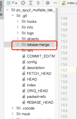 webstorm git下面rebasing一直显示