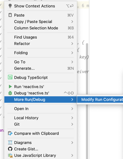 WebStorm 运行配置编辑界面中与 ts-node 路径相关的设置项