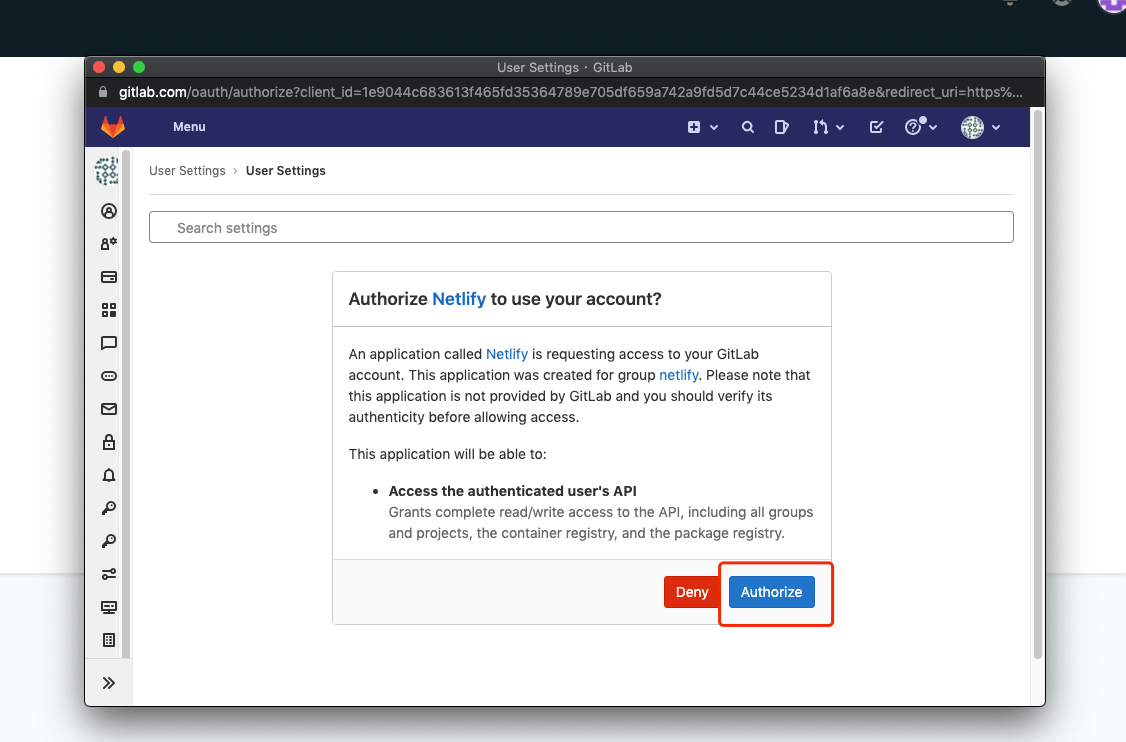 GitHub 中选择授权 Netlify 访问的仓库范围,可选全部仓库或指定仓库